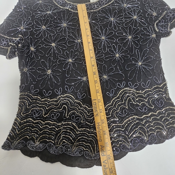 It is a vintage evening blouse from the brand Papell Boutique, often described a - Picture 9 of 11